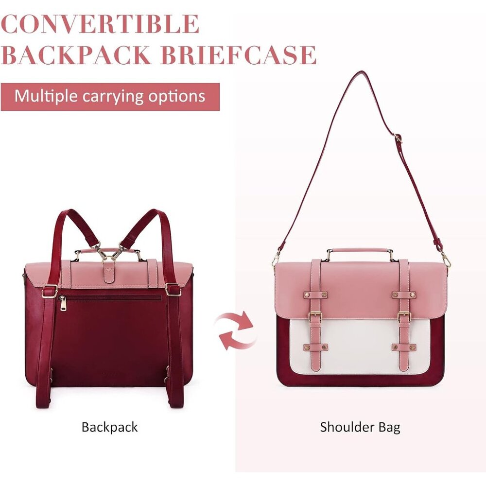 Pink & White Structured Backpack Satchel - Picture 3 of 7